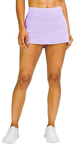 MEIVSO Women's Pleated Workout Tennis Skirts with Pockets Activewear Sports Skort Built-in Shorts, Lilac, S