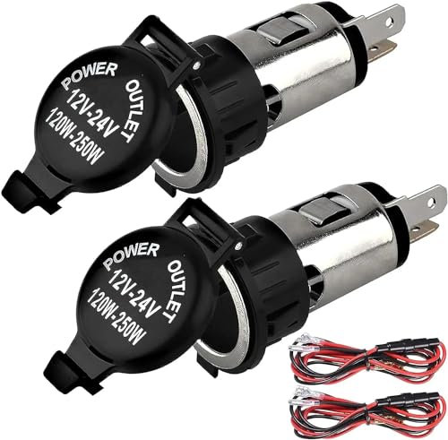 Enchufe for encendedor de cigarrillos de 2 piezas, encendedor de cigarrillos for automóviles DC 12 V, toma de corriente hembra de 12 voltios Reemplazo de enchufe Impermeable for automóvil, camión, RV,
