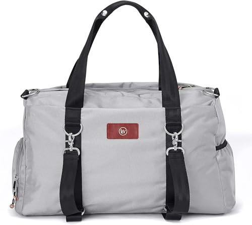 Live Well 360 Gym Duffel Bag für Damen oder Herren - Tasche mit Schuh, Laptop & Nassfach - Perfekte Sport- oder Workout-Umhängetasche mit mehreren Fächern - Crossfit, Yoga, Boxen - THE LUXX, Grau,