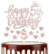 12 Pcs Happy Birthday Candles Cake Toppers, Gold Rose Number 5 Candle for Cake, Cake Candles for 5th Birthday Decorations, Heart Star Cake Toppers for Boys Girls Birthday Party 5th Wedding Anniversary