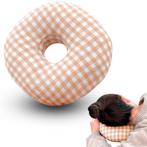Sporgo Piercing Kissen mit Loch: Donut Kissen Gegen Ohrenschmerzen, Donut Kissen für Seitenschläfer, Ohrkissen, Relief Pillow Kopfkissen für Ohrenschmerzen Piercing Seitenschläfer - Orangefarben