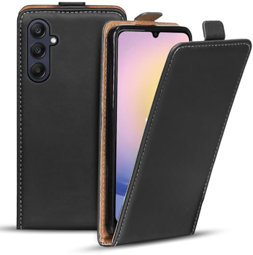 Verco Flip Cover für Samsung Galaxy A25 5G Case, Flipstyle Schutzhülle für Samsung A25 5G Hülle Tasche vertikal klappbare Handyhülle, Schwarz