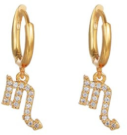Skorpion-Ohrringe Für Damen Und Mädchen, Sternzeichen-Konstellation, Creolen – Eingelegter Zirkon, Glänzender Und Eleganter Schmuck, Zierliche Ohrringe, Schmuck, Geschenke Zum Geburtstag, Einheit