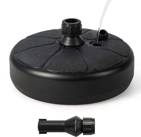 KOMFOTTEU Base para Sombrilla Rellenable de Agua y Arena, Soporte para Sombrilla de 38 mm, Pie de Parasol de HDPE con Asa, Soporte para Jardín, Terraza, Playa, Ø 37 x 19 cm