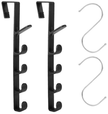 EHDWXVZM 2 ganchos para puerta, 2 ganchos en S, ganchos pequeños, colgadores para puertas, percheros de puerta, ganchos para colgar puertas, ganchos para toallas de baño, ganchos para puerta de baño