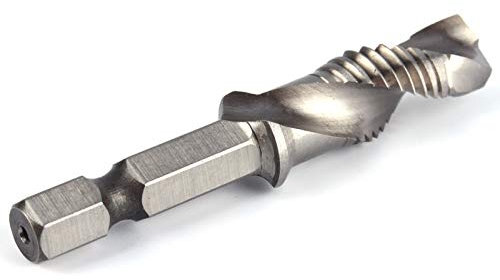 Brocas Cónicas para Taladro de Vástago Hexagonal M10 HSS para Metal Blando, Aluminio, Hierro con Punto Autocentrante, Procesamiento de 1 Paso