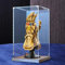 Acryl-Vitrine für Lego 76191 Infinity Handschuh-Modell, staubdichte, transparente Sammlungsvitrine (nur Displaybox) (Nussbaumboden)