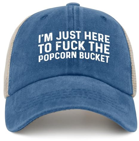 NLWQEKV I'm Just Here toThe Popcorn Bucket Hat Trucker Hat Damen Vintage Mesh Cap für den Sommer