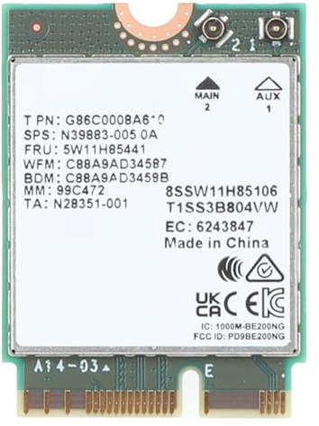 Wi Fi 7 Wireless-Netzwerkkarte, BE200NGW BT5.4 Wi-Fi-Karte für 10 11, 8774 Mbit/s, M.2/NGFF-Schnittstelle, WPA2/WPA3/WPA4-Verschlüsselung, für Computer, PC