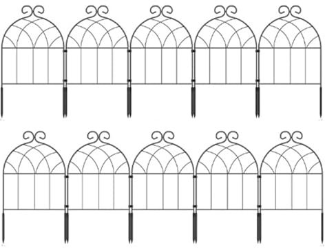 SHERVON 20 Pack Metal Arched Decorative Garden Fence, No Dig Fencing Border, Small Animal Barrier Fence for Outdoor Yard Patio