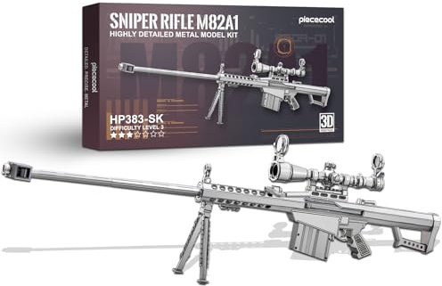 Piececool Metall Puzzle 3D MRAD Scharfschützengewehr, Pistole Gewehr 3D Puzzle Modellbausatz Erwachsene, 3D-Puzzles für Edelstahl, Modell Metal, Geschenk, Andenken, Sammlung, 160 Teile