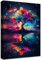 Bunter Lebensbaum Leinwand Bilder Mit Rahmen Blau Rot Baum Sternennacht Szene Wandbilder Wandkunst Kosmischer Baum Bild auf Leinwand Malerei Korridor Schlafzimmer Badezimmer Wanddekor 40x60cm