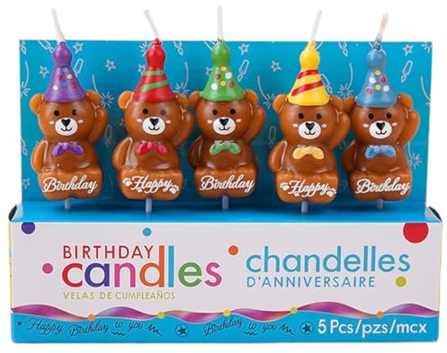 EYVRPAU 5Stück 3D Paw Tier für Kindertorten Bär geburtstagskerzen kinder, Geburtstagskerzen, Kerzen mit Tiermuster, einzigartig und innovativ, geeignet für Kinder, Festivals, Partyfeiern