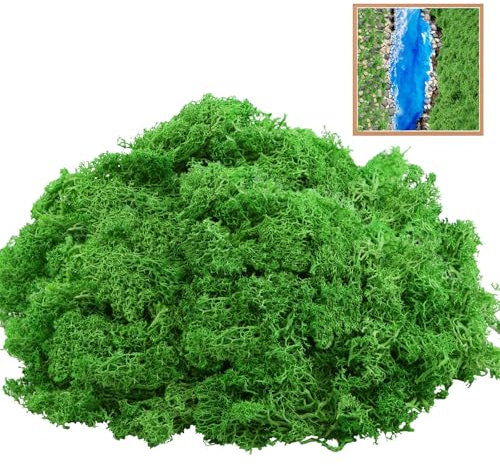 KAMEUN Artificial Moss, 150g Green Fake Moss for Crafts, Dried Faux Moss for DIY Arts, Garden Potted Plant, Landscaping, Christmas and Easter Decor
