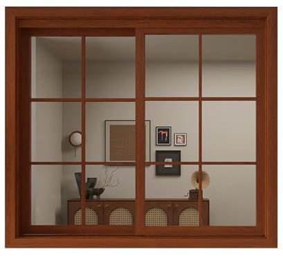 HJLKDYM Vecchie Finestre in Legno di Fienile con Vetro Temperato, Finestra da Fattoria Pannello, Vetro Finestra con Maniglia in Metallo Adatte per Interni(Wood,60x60cm)