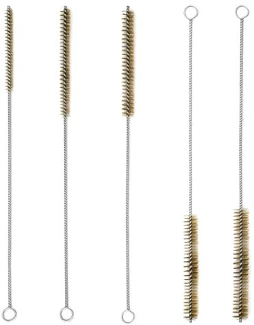 HENGBIRD Lot de 5 Brosses à Tube en Laiton Métallique, Brosses de Nettoyage pour Tube, Déboucheur Canalisation 6/8/10/12/15mm