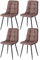 GrandCA HOME Lot de 4 Chaises de Salle à Manger Chaises de Cuisine Modernes avec Pieds en Métal, Chaises de Salle à Manger Rembourrées Tissu Imperméable avec Technologie Leathaire, Marron Foncé