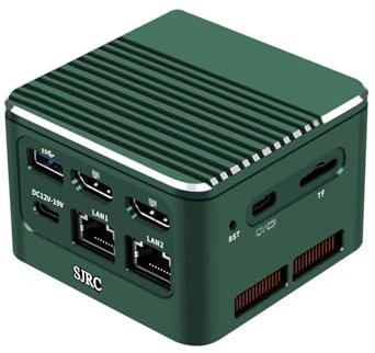 SJRC Quad Core N100 Mini PC Win 11 Pro, Compact Desktop Computer with Dual 2.5GbE i226-V LAN, 16GB LPDDR5 RAM 128GB SSD, WiFi 6/BT 5.2, Micro PC for Home Office and Multimedia