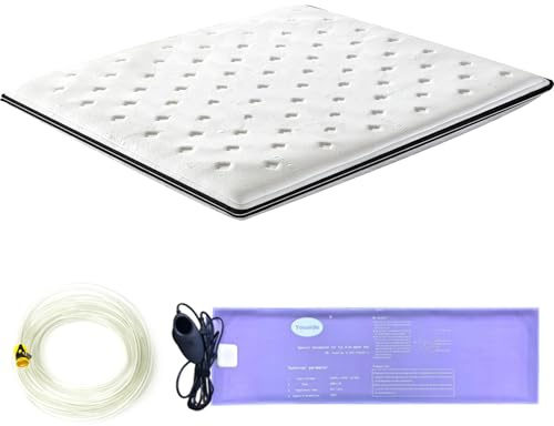 Softside - Colchón de agua de PVC de 4 pulgadas de grosor con calentador, tubo de agua y bomba de aire eléctrica, colchón de cama de agua protable y plegable, diseño ergonómico, fácil de usar, sin