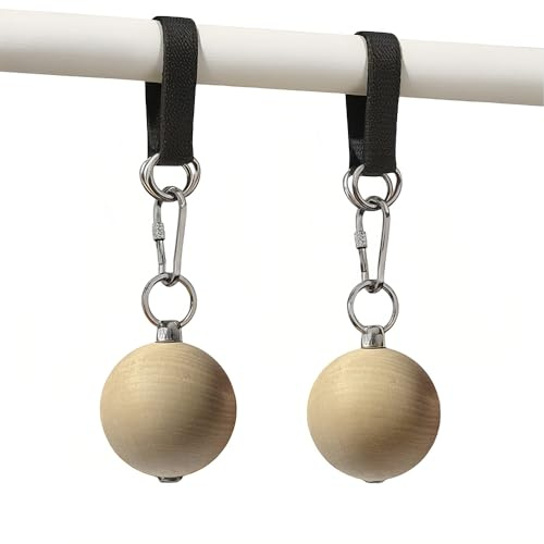 Griffbälle für Klimmzüge，Holz Klimmzugbälle，Trainingsset mit Klettergriffen，Armkrafttrainer，Griffkraftbänder für Klimmzüge，Für Zuhause, Fitnessstudio, Klettern, Sporttraining und Rehabilitation