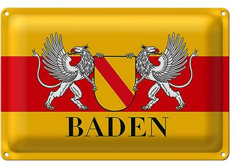 Blechschild | Baden | Wappen | Nostalgie | Retro-Stil | 40 cm x 30 cm