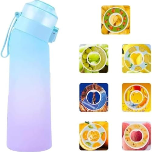 Air Water Bottle with Flavour Pods, 650ML New Fruit Scented Water Bottle With 7 Flavour Pods, Starter Up Set 0 Sugar Calorie Water Cup BPA Free &Leak Proof Fragrance for Gym Sports Outdoor