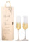ukgiftstoreonline Personalised Wooden Wine Gift Box, Wedding Champagne Presentation Case, Floral Design, 11 cm x 35 cm
