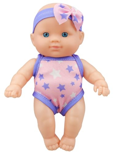 Wasser-Babypuppe, süßes, weiches Vinyl, realistisch, wasserdicht, schwimmendes Baby-Badespielzeug mit beweglichen Gelenken und abnehmbaren Badeanzügen, Geschenk für Kinder, Badewanne, Pool, Badez