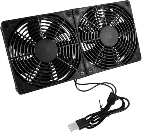 NUOBESTY Ventilador USB Doble Pc Refrigeración Compacto y Silencioso Ordenadores y Router