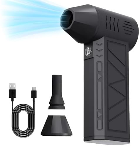 Hydrayne Air Blaster 2.0 - Hydraynex Portable Turbo Handheld Fan, Mini Compact Air Blower, Electric Air Duster, 3 Gear Compressed Air Duster with LED Light, Cordless Air Blower for Computer, Car