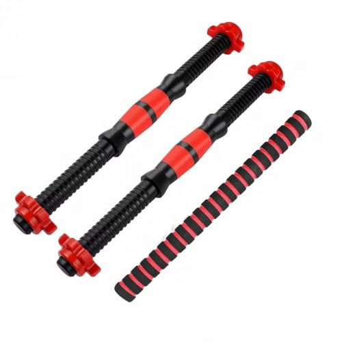 Hantelstangen Kurzhantelstange,3er-set,35cm Hantelstange+40cm Pleuelstange,passend für Hantelscheiben mit einem Durchmesser von 3cm Gewichte Hantelgriff-Set mit Gewinde,rutschfeste Langhantelgriffe