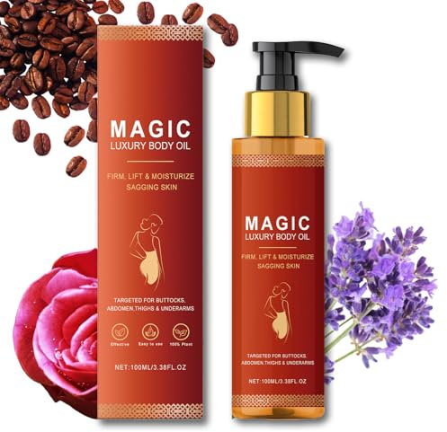 Magic Luxury Body Oil for Women, Firming Body Oil with Squalane and Rose Hip, Silken Tightening Oil for Smooth Glowing Skin, Natural Moisturizing Dry Skin Care, 100ML