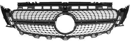 Frontgrill Autofront Für Benz W213 E200 E300 E400 2016-2019 Mittlerer Kühlergrill Silberchrom Diamantförmig Kühlergrill