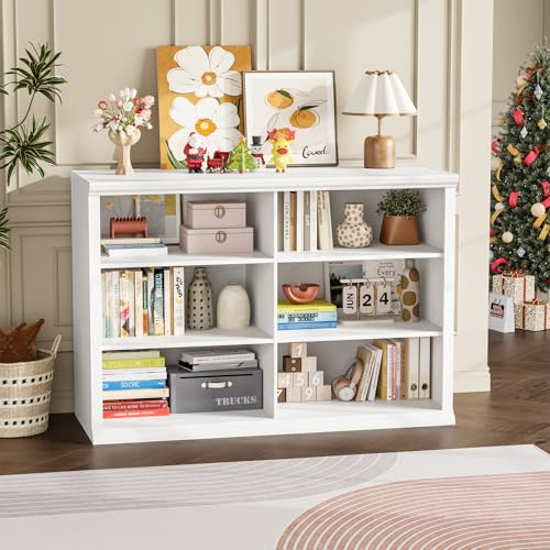 EOSVALO Bücherregal, 120 x 29.7 x 93.8 cm, 3 Ebenen | Freistehend, Bücherorganisationssystem, Für Home Office, Wohnzimmer und Arbeitszimmer