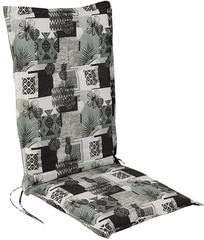 Spetebo Universal Hochlehner Auflage „Annecy Multicolor - 123 cm | Mit Einstellband, Mit Eckbändern, Mit Haltegurt, Pflegeleicht, Outdoor geeignet