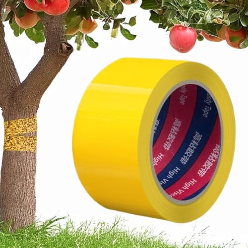 Gelbes Insekten-Klebeband Für Bäume, 5cm X 10m Doppelseitig, Giftfrei Wetterfest - Für Garten Bäume Pflanzen Schädlingsbekämpfung Blattläuse Raupen Ameisen