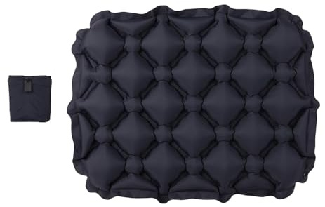FccsiKoa Aufblasbares Sitzkissen, Leicht, Ergonomisch, Kompakt, Einfach zu Transportieren, Aus Abwaschbarem TPU Nylon, für Wandern, Büro Und Camping, Schwarz