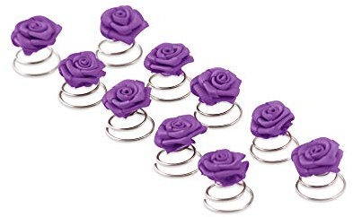 10 x Rosen Curlies - Brauthaarschmuck - Curlie - Haarschmuck | Lila