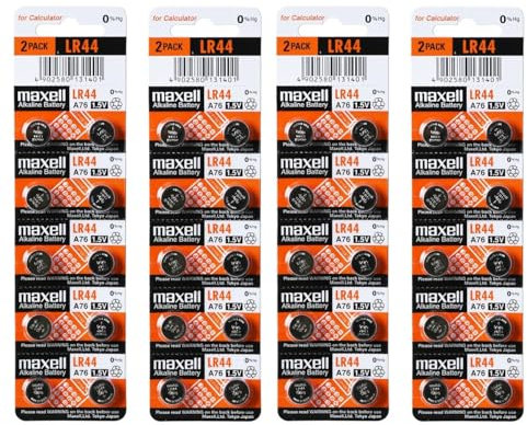 Maxell LR44 (A76) Batteries, 40 Count
