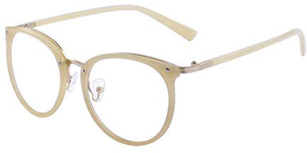 ALWAYSUV Retro Fashion Klassische Brille Metall rundem Druck Metall Vollrahmen-Gläser mit klarer Linse für Frauen/Männer