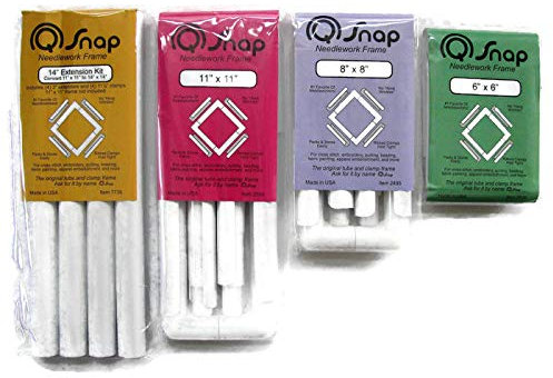 CYB Q-Snap Handarbeitsrahmen-Set: 28 x 28 cm, 20 x 20 cm, 15 x 15 cm, und Erweiterungs-Set (weiß, PVC, Rechteckig, 4 Count)