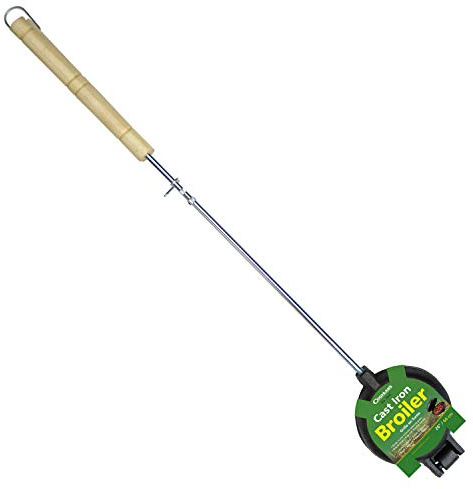 Coghlan's Pre-Seasoned Cast Iron Broiler with Removable Handles, Break-Apart Hing - Ideal for Grilling Burgers, Steaks, and Roasting Vegetables Over Campfires or BBQs, Compact and Easy to Clean