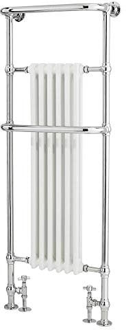 Milano Elizabeth Chrome White Heated Towel Rail - 1500mm x 575mm