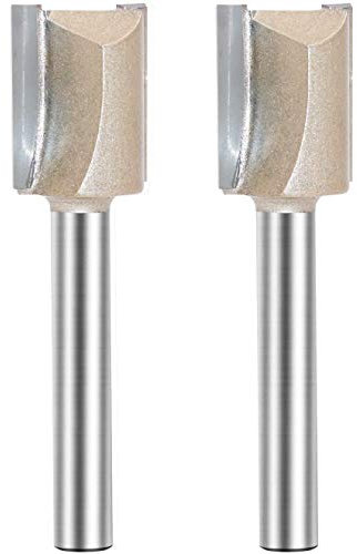 1/4-inch Shank, 5/8-inch Cutting Dia, 2-Flute Straight Router Bit, Carbide Tipped Plunge Router Bit, 2pcs