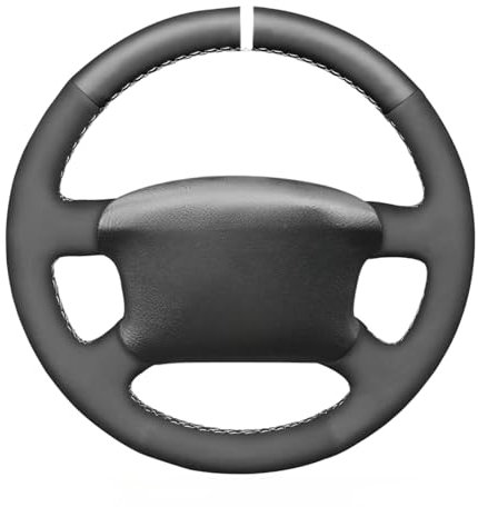 MEWANT Lenkradbezug Handstiche Lenkradhülle aus Echtleder&Wildleder Auto Lenkradschoner für Golf 4 für Passat B5 für Variant für Sharan für Bora T4 T5