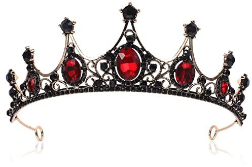 Lurrose Kristallkronen Stirnband 1Pc Barockkrone Tiara Krone Haarschmuck für Halloween-Party Festzug Quinceanera Krone