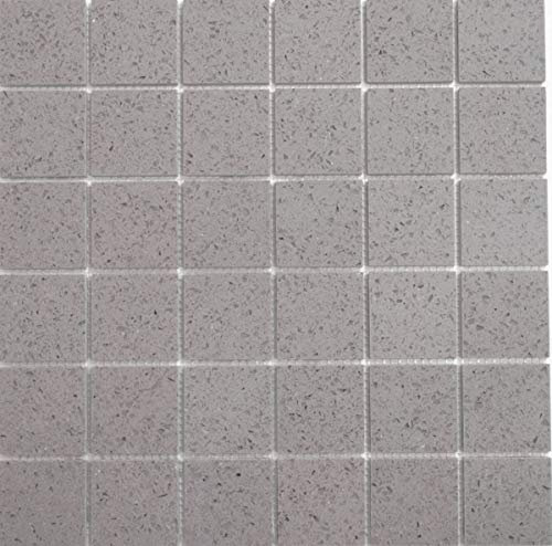 Mosaik Fliese Quarz Komposit Kunststein Artificial grau MOS46-ASM43_f