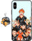 Hülle für iPhone X/iPhone XS Anime Handyhülle [Mit Schlüsselbund] Cartoons Volleyball Junior Silikon Sanft Bumper Case Hülle für iPhone X/iPhone XS