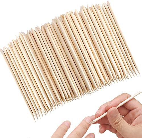 Orange Sticks for Nails,Double Sided Wooden Cuticle Pusher & Remover set,Skin Safe Wood Tools for Manicure & Pedicure(100PCS)