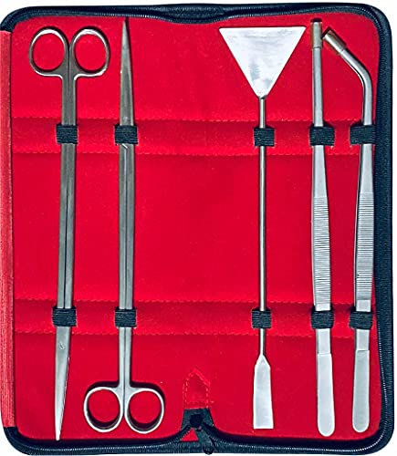 Innotech - Kit de Limpieza para acuarios, Juego Completo de Herramientas para de Acero Inoxidable (Pinzas para Plantas, Tijeras para Plantas, espátula) (5, 30 cm)